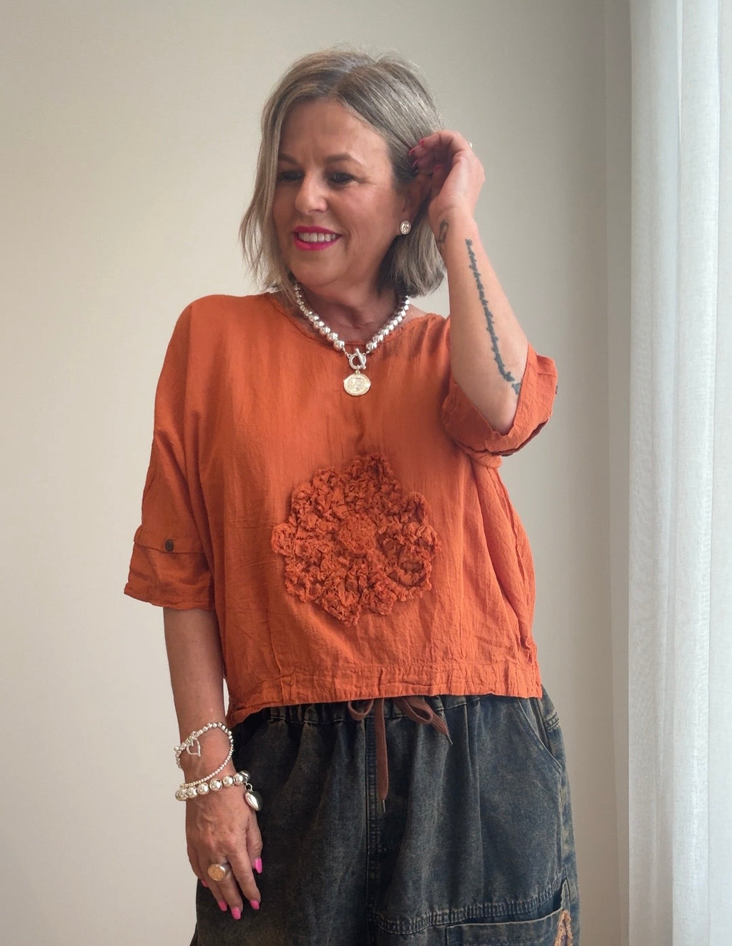 Flower Poncho Top