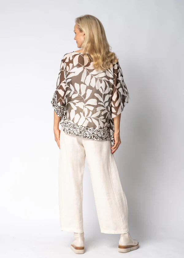 Lyris Silk Top In Moss Green