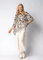 Lyris Silk Top In Moss Green