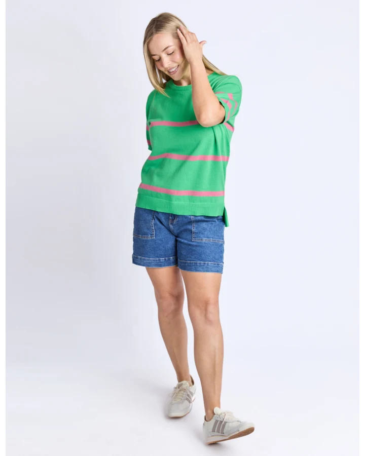 Sage Knit Spring Green Stripe