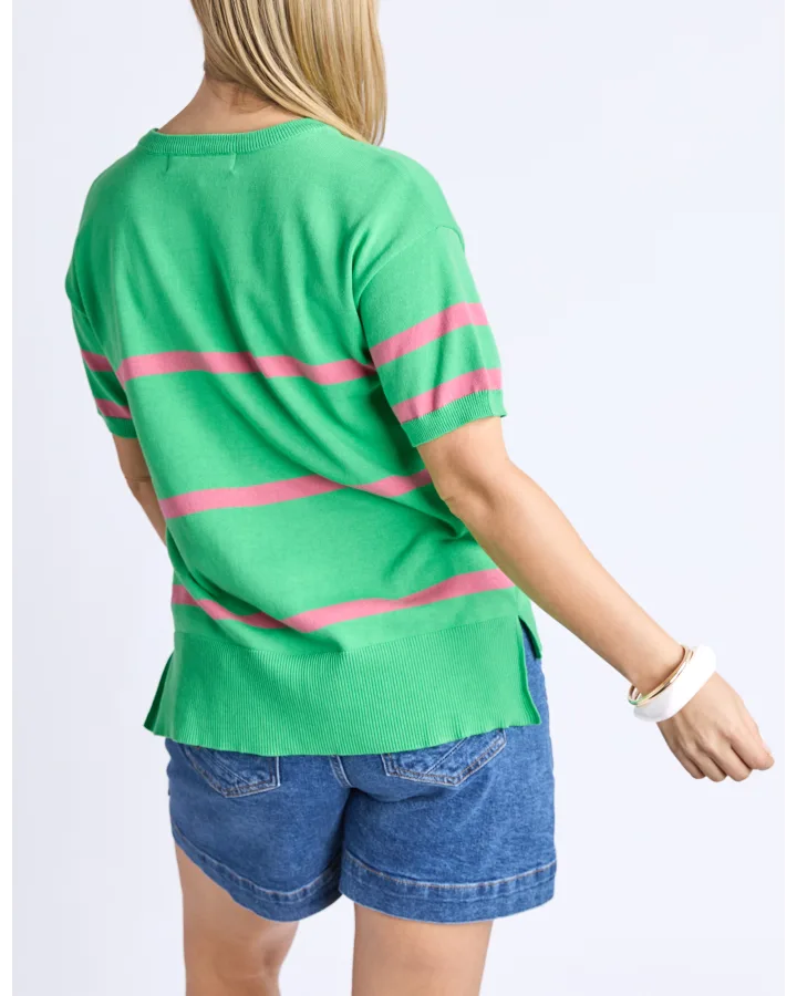 Sage Knit Spring Green Stripe