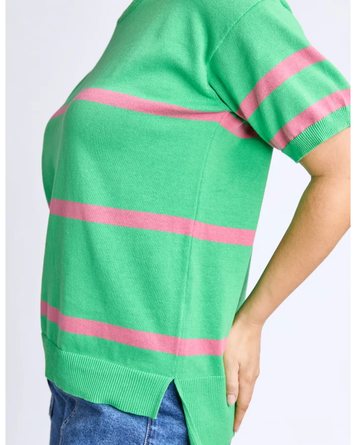 Sage Knit Spring Green Stripe