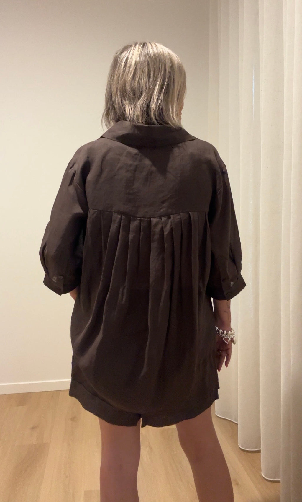Ramie Pleat Back Shirt