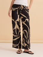 Sutton Relax Pant - Monochrome Floral Neutral