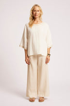 Maris Relaxed Splice Top - White/Natural