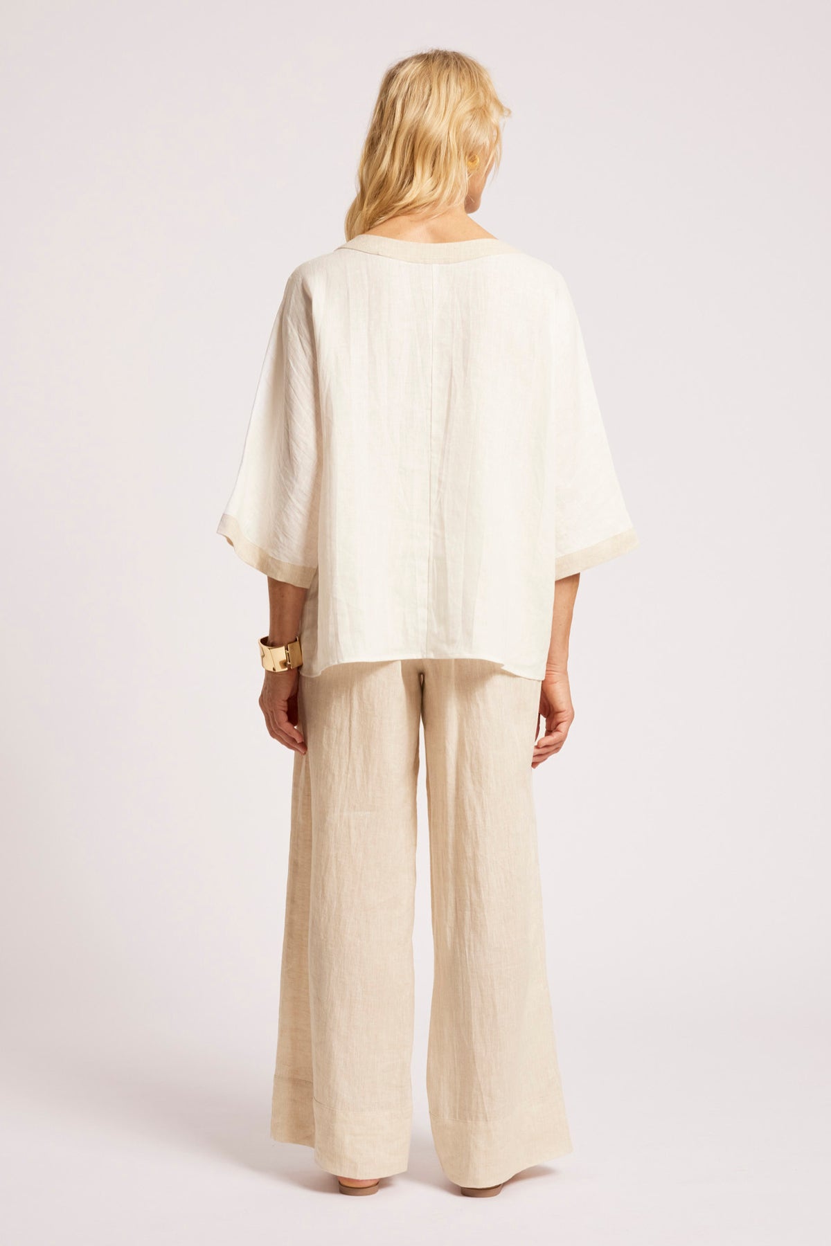 Maris Relaxed Splice Top - White/Natural