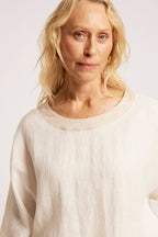 Maris Relaxed Splice Top - White/Natural