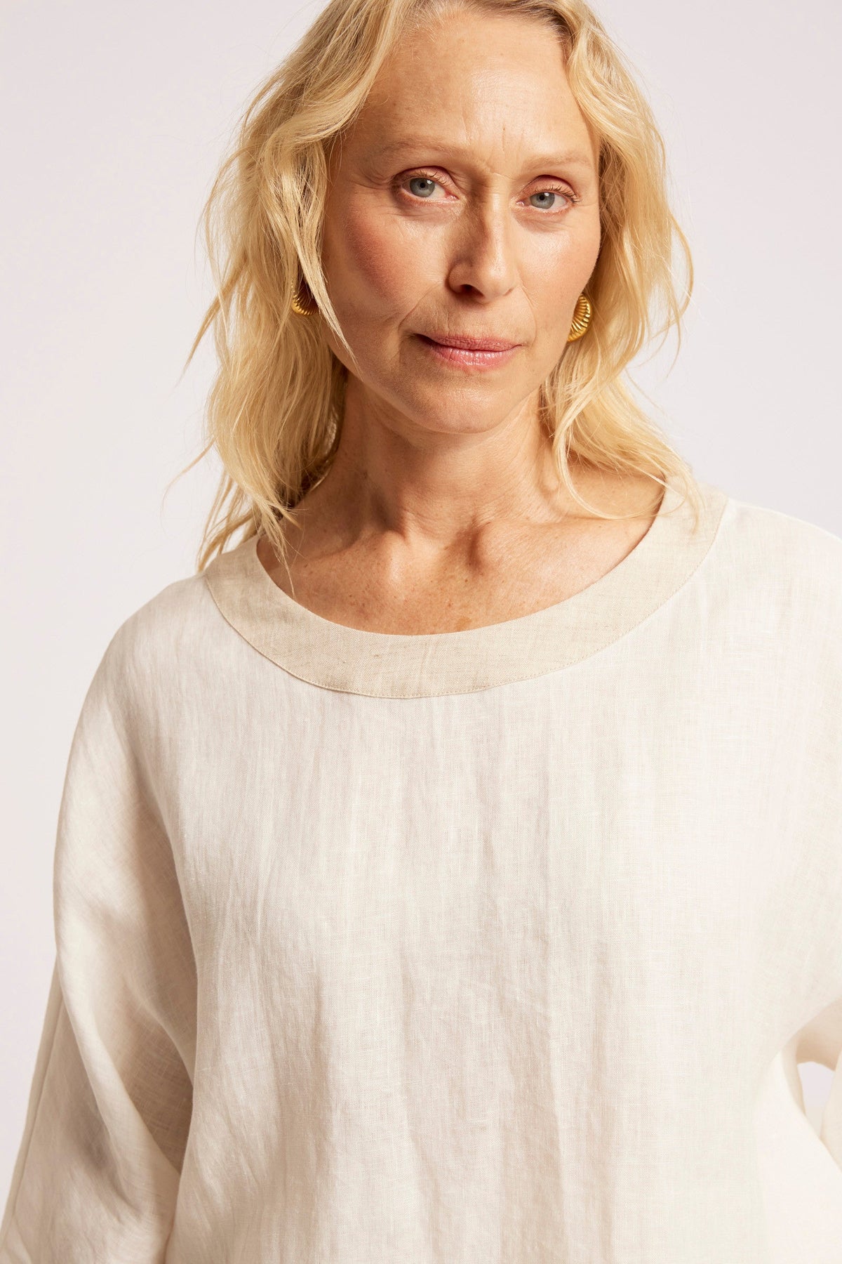 Maris Relaxed Splice Top - White/Natural