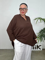 Tasseled Gauze Brown Top