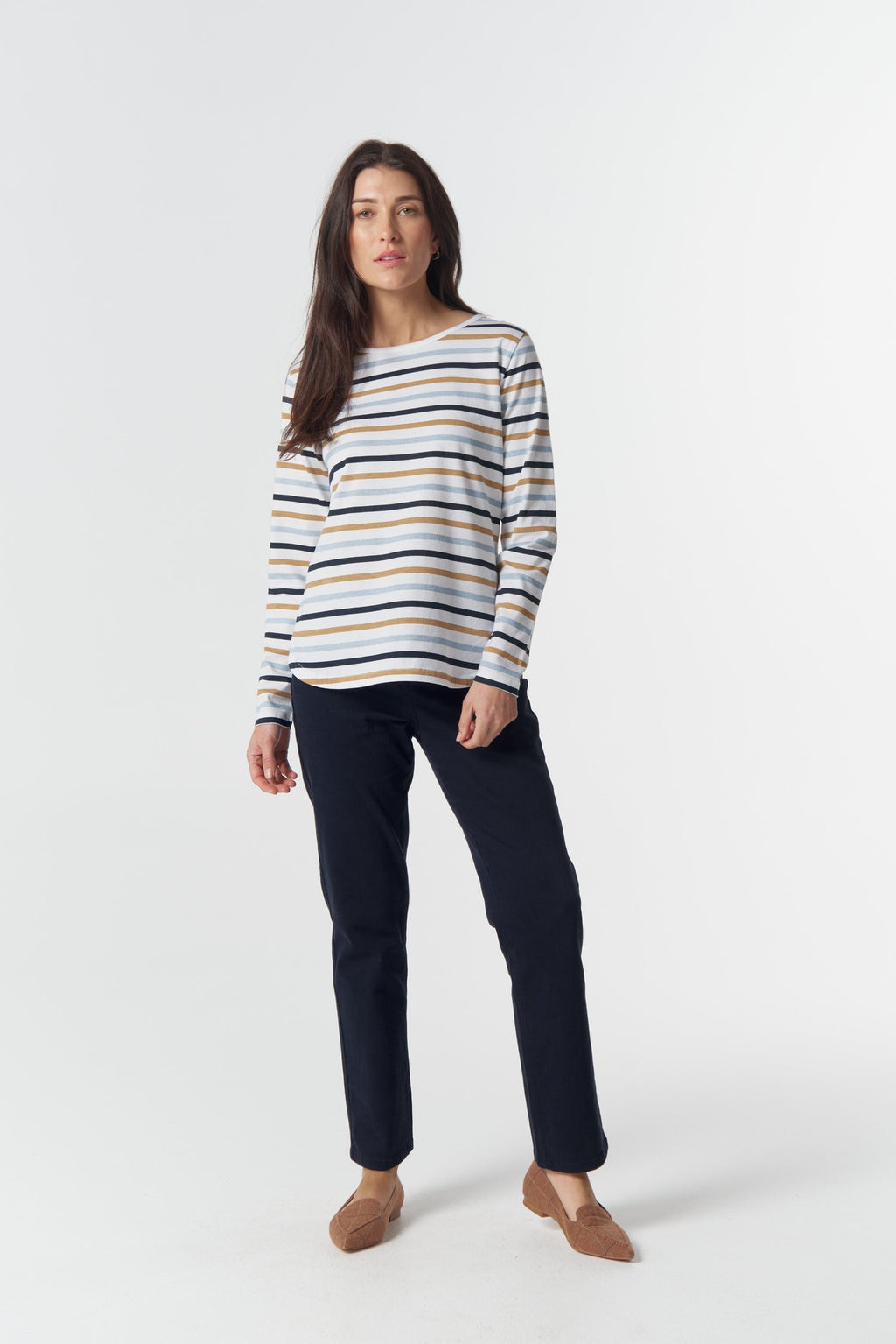 Original Multi Stripe Long Sleeve Tee - Skyride Blue
