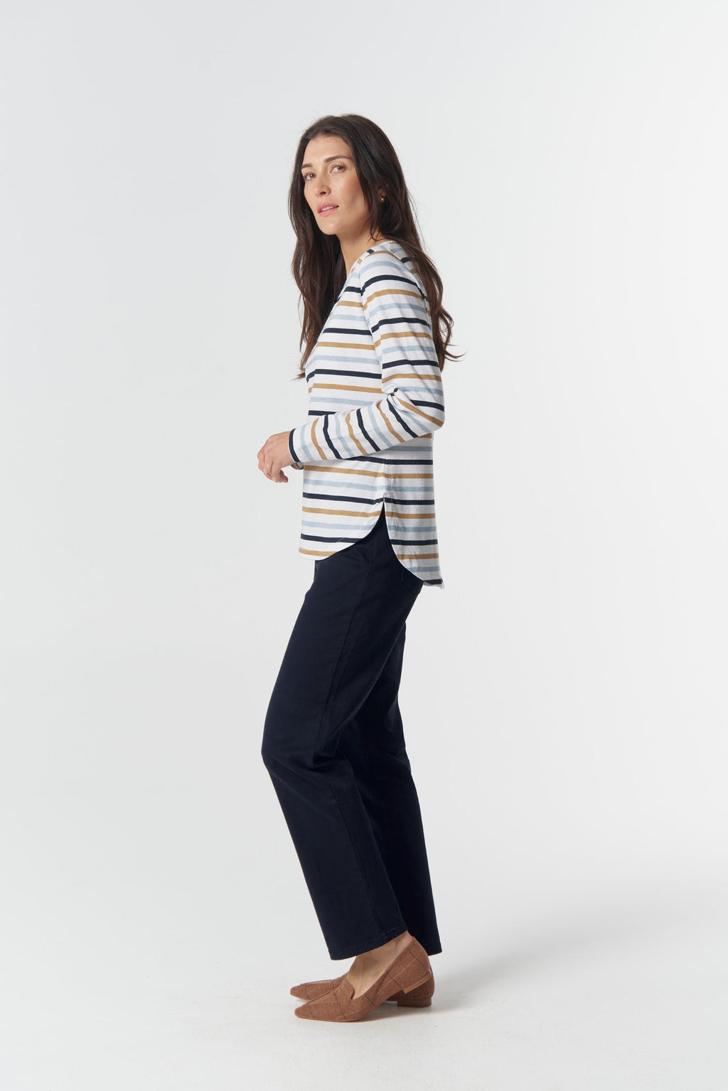 Original Multi Stripe Long Sleeve Tee - Skyride Blue