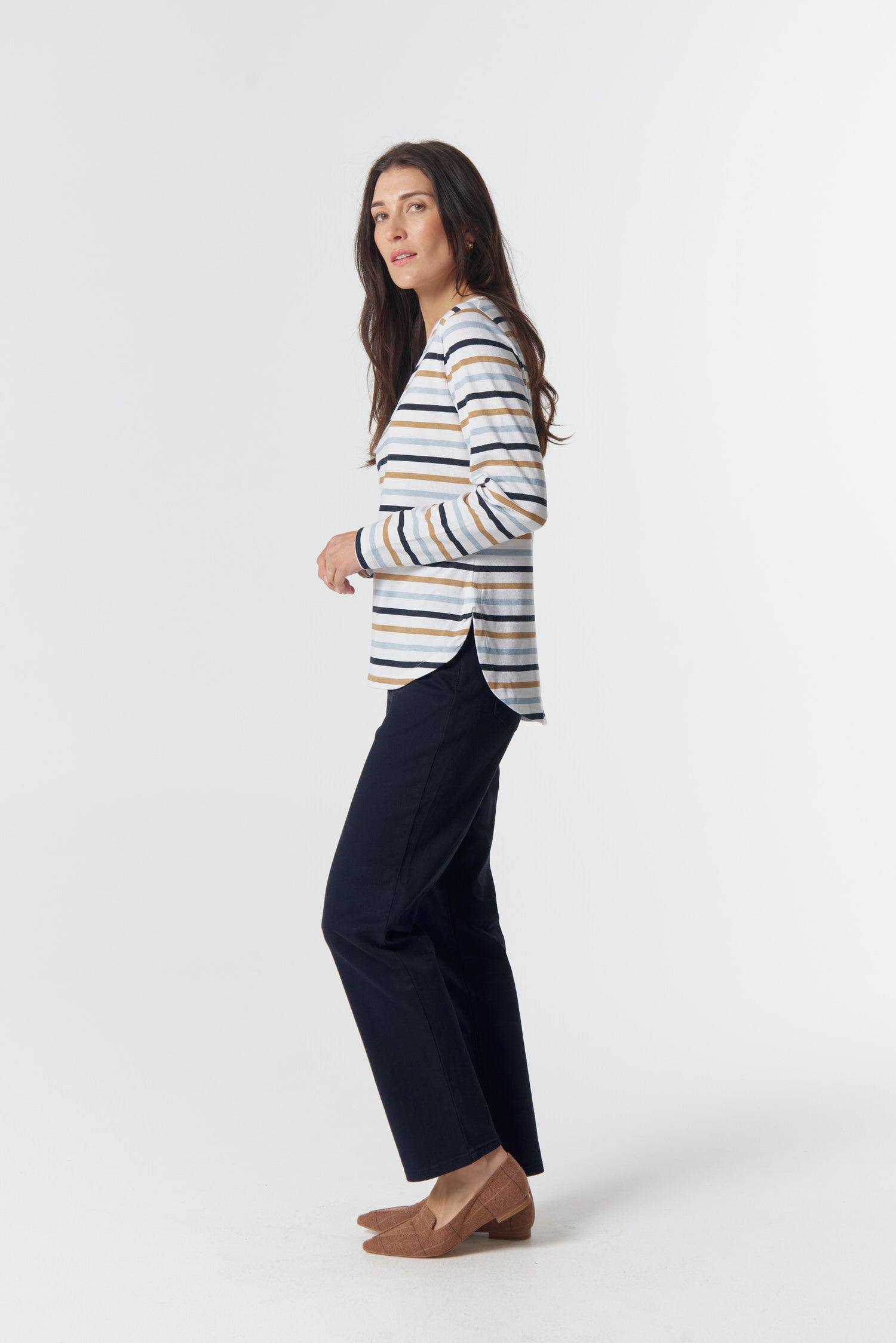 Original Multi Stripe Long Sleeve Tee - Skyride Blue