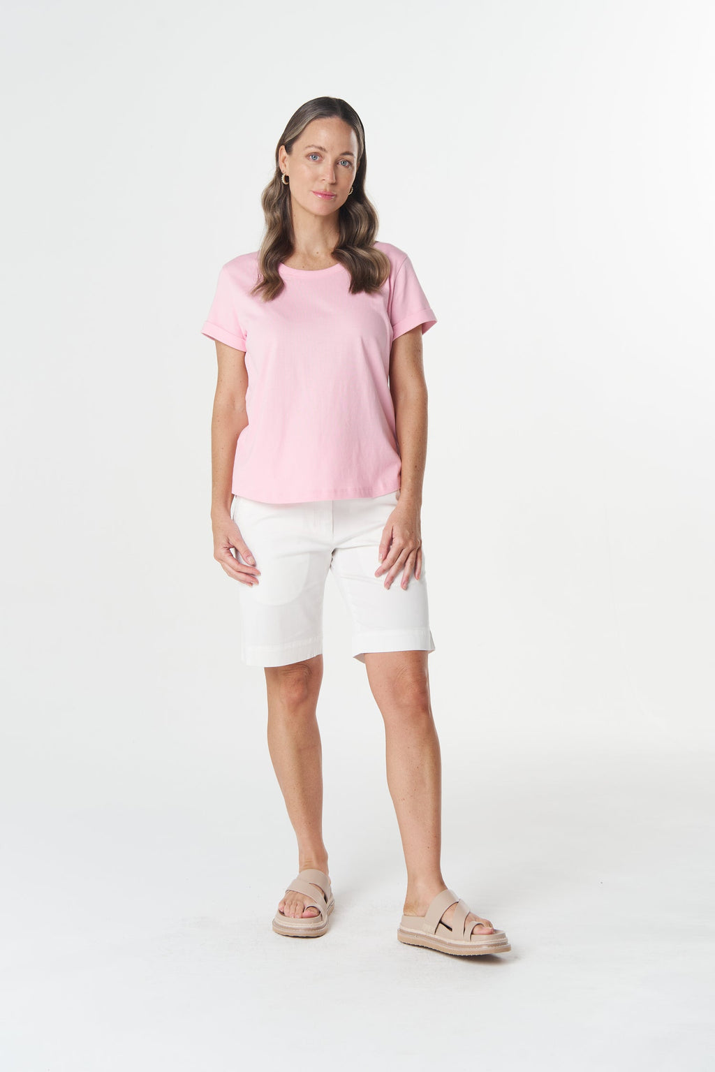 Everyday Cotton Roll Cuff Tee