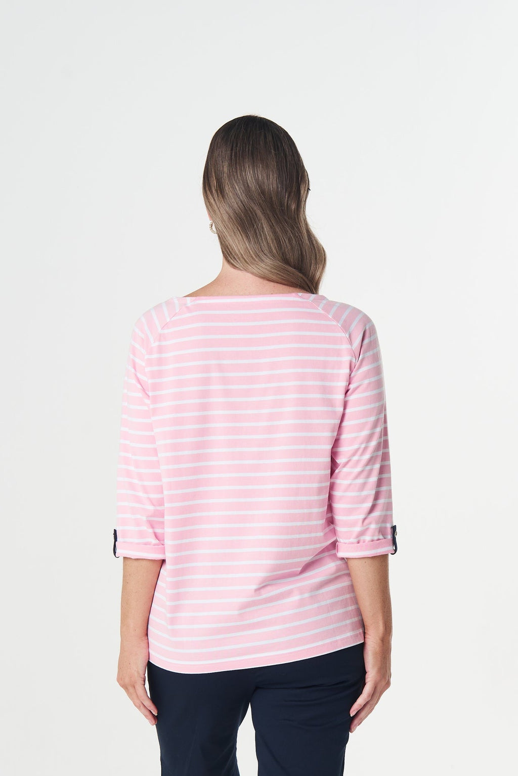 Track Cotton Tee - Fairytale Pink/White