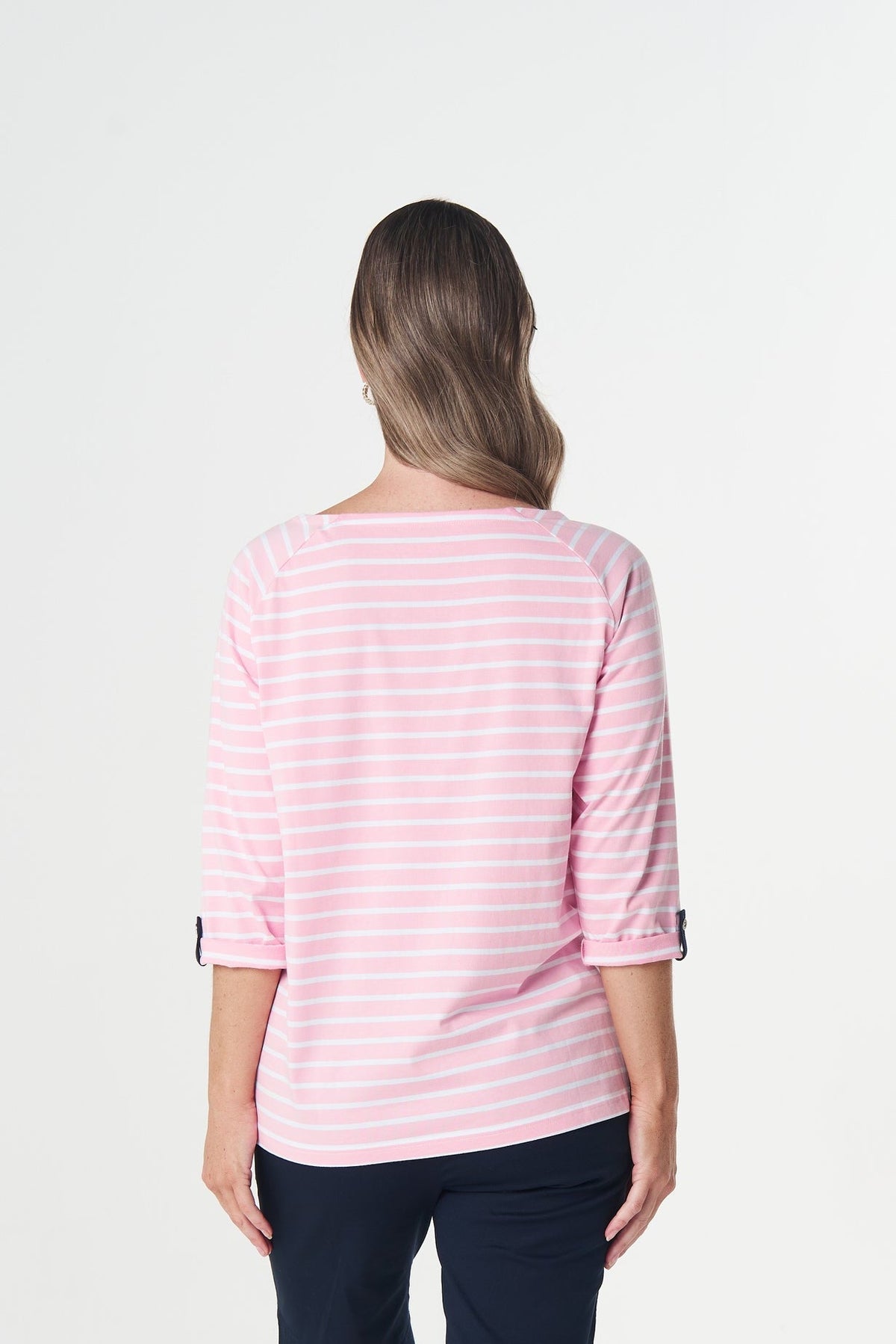 Track Cotton Tee - Fairytale Pink/White