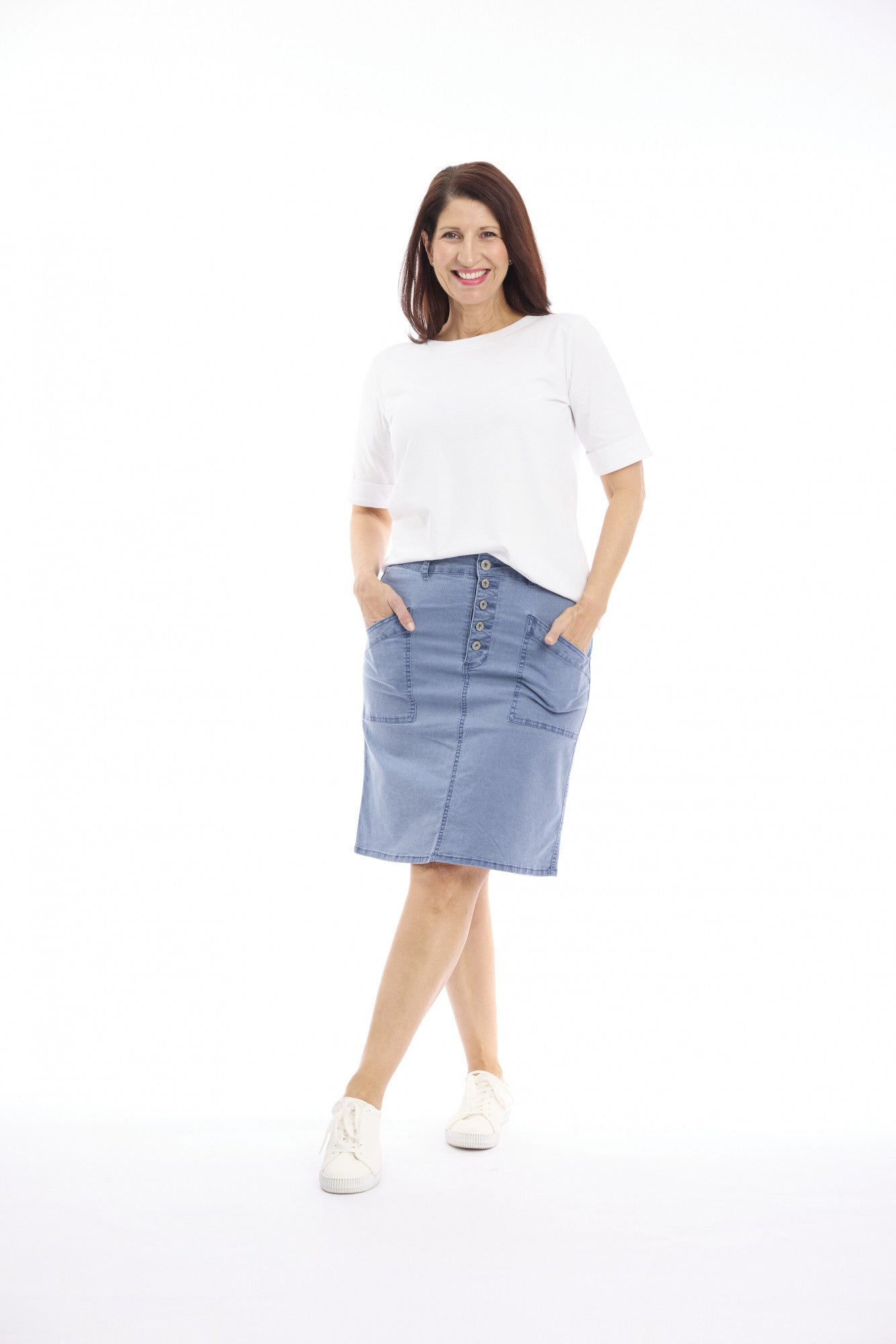 Cleo Washed Fitted Skirt