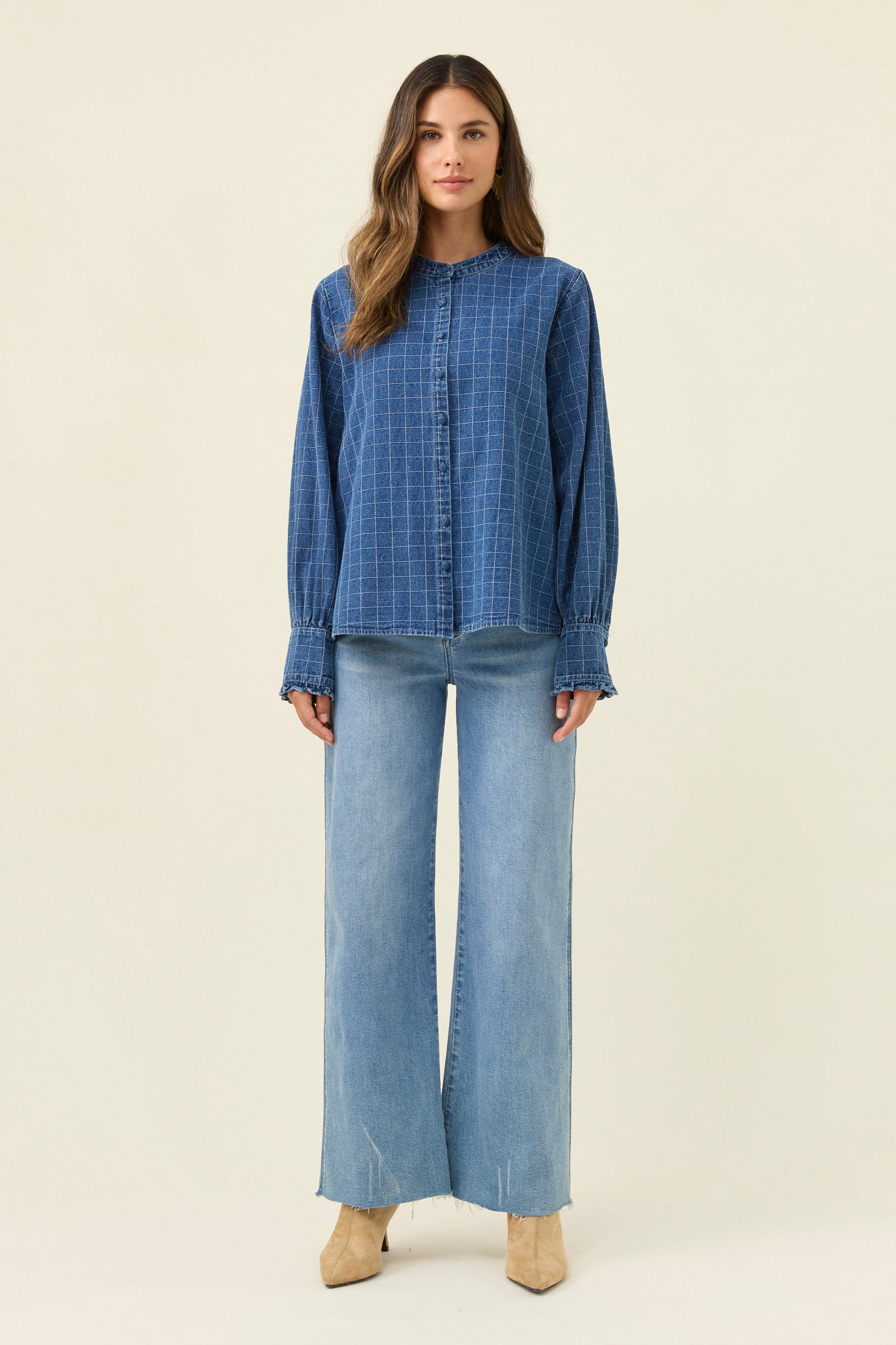 Sloane Denim Frill Shirt