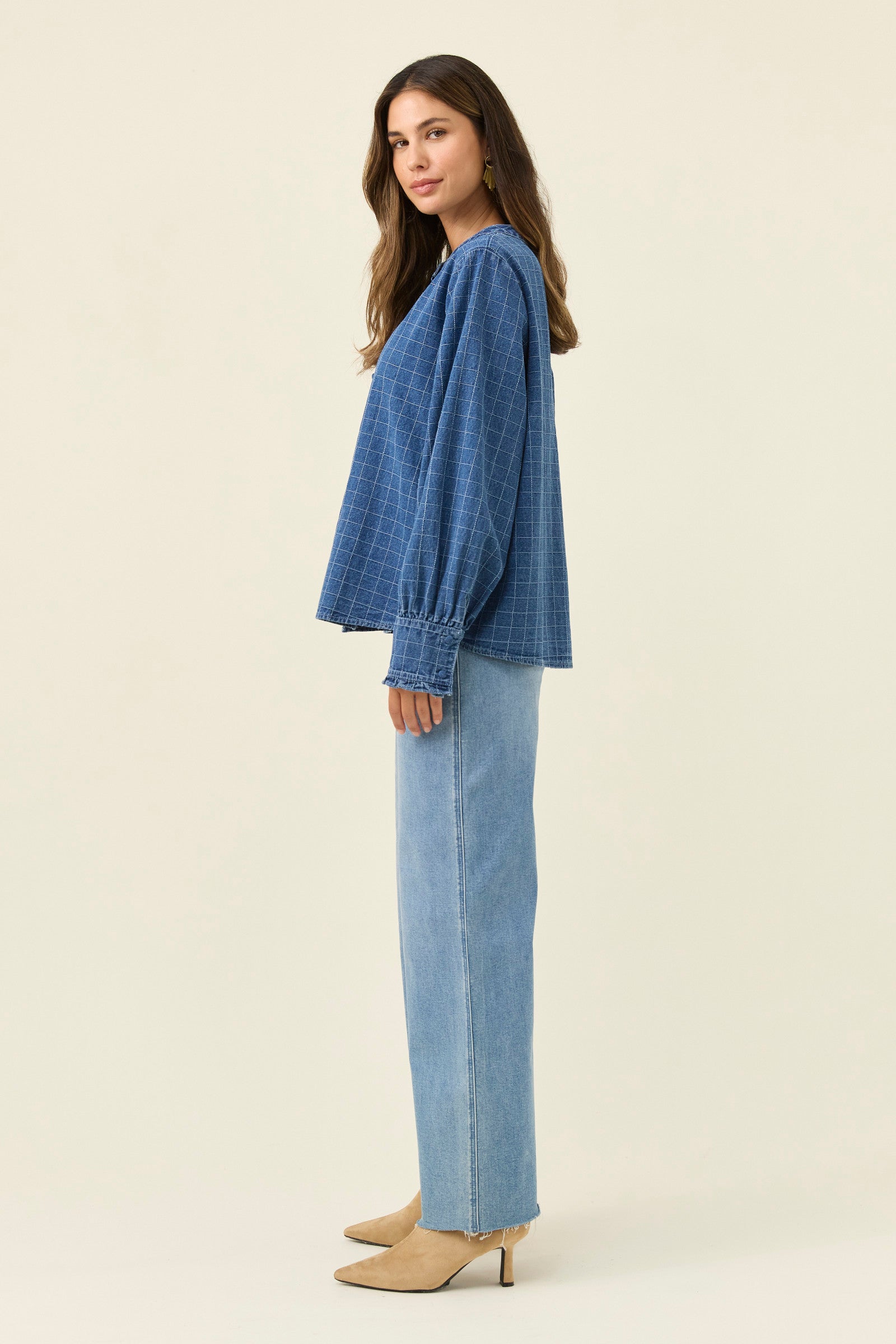 Sloane Denim Frill Shirt