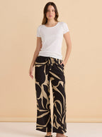 Sutton Relax Pant - Monochrome Floral Neutral