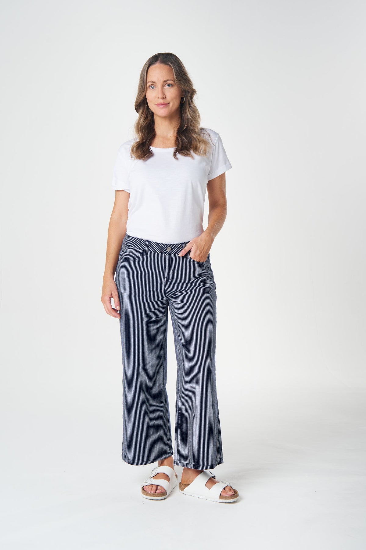 5 Pocket Crop Wide Leg Jean