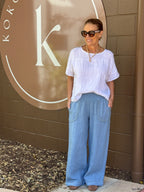 Ricamo Linen Pant