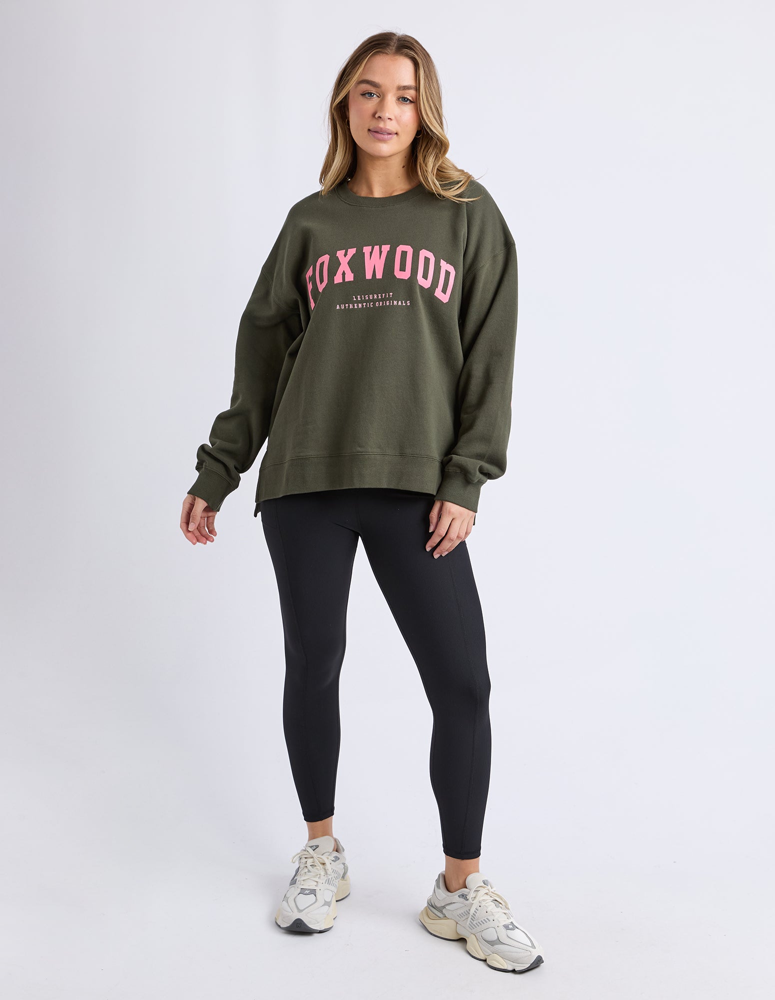 Interval Crew Khaki & Coral