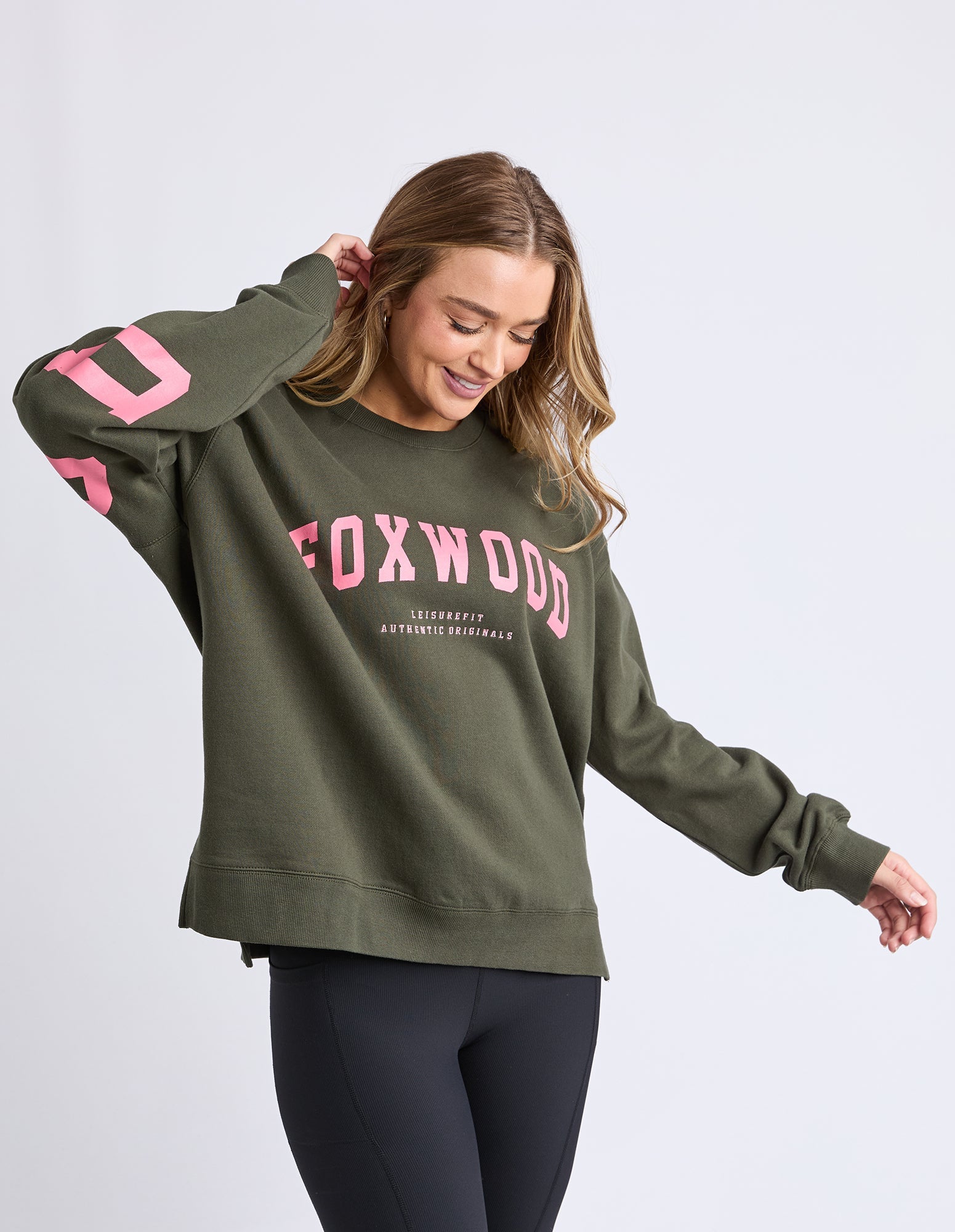 Interval Crew Khaki & Coral
