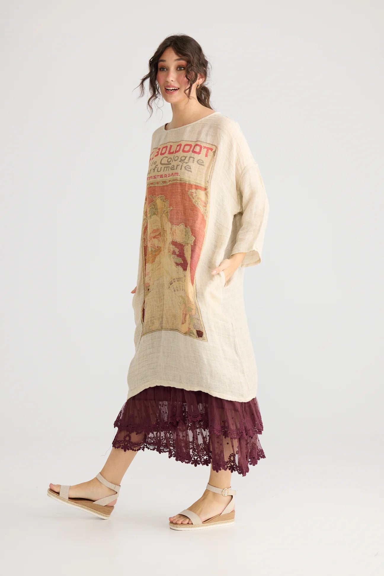 Isolde Linen Dress Tangerine
