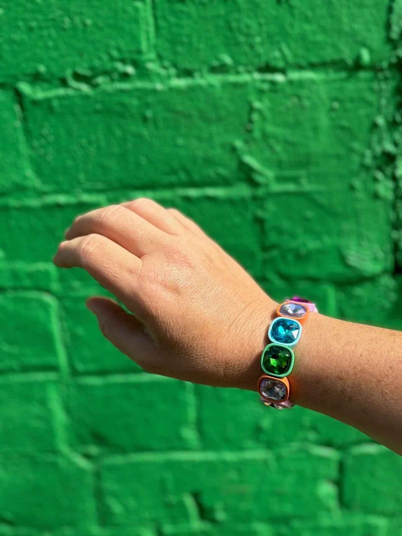 Colourful Gem Bangle Bracelet