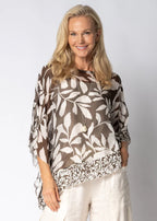 Lyris Silk Top In Moss Green