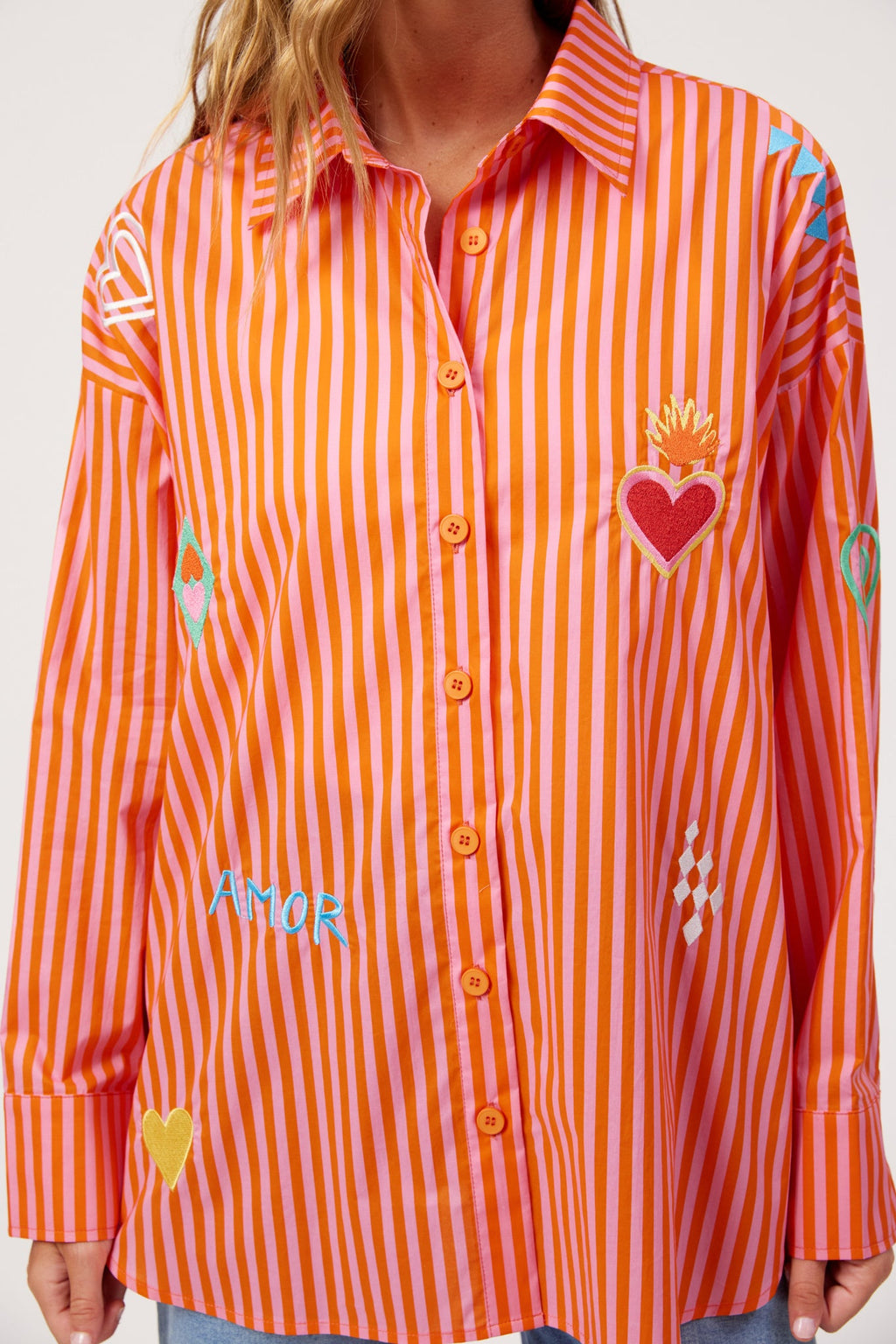 Mykonos Embroidered Shirt - Pink
