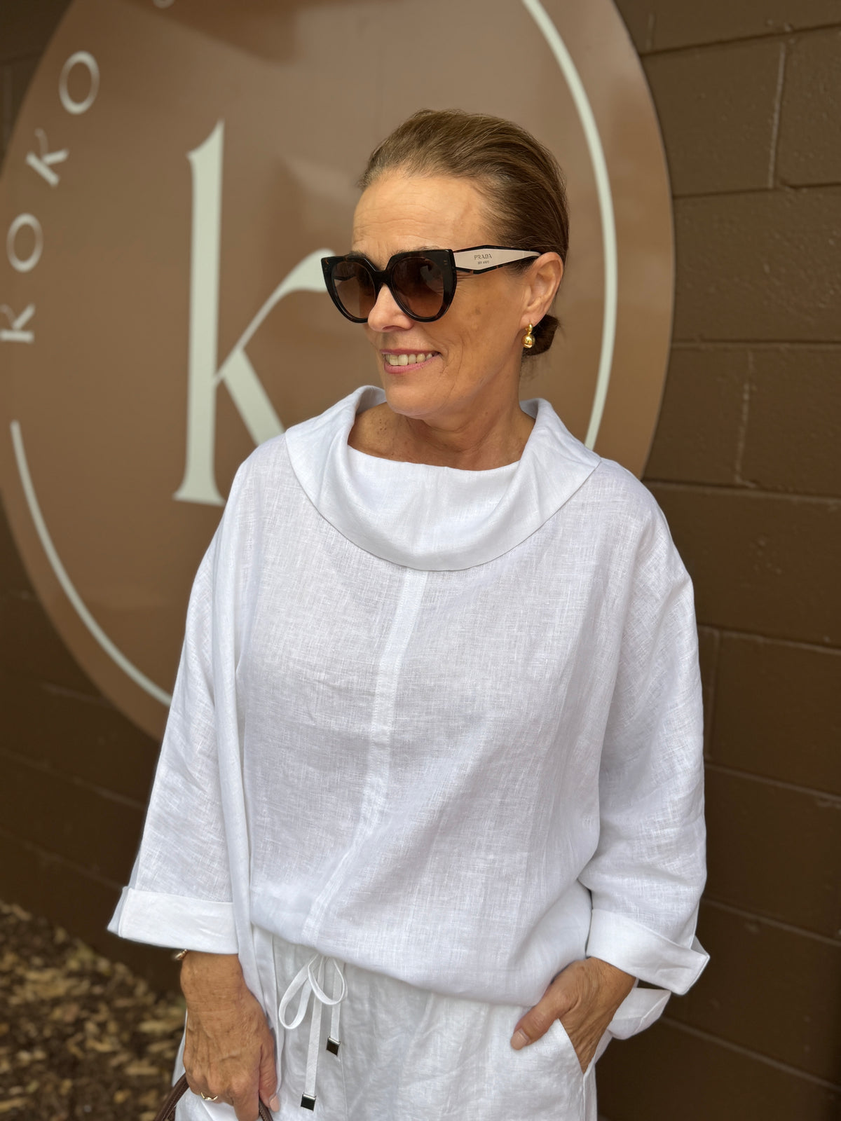Funnel Neck Boxy Top