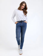 Melody Denim Jogger - Dusty Blue