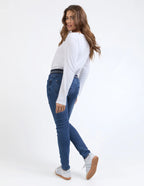 Melody Denim Jogger - Dusty Blue