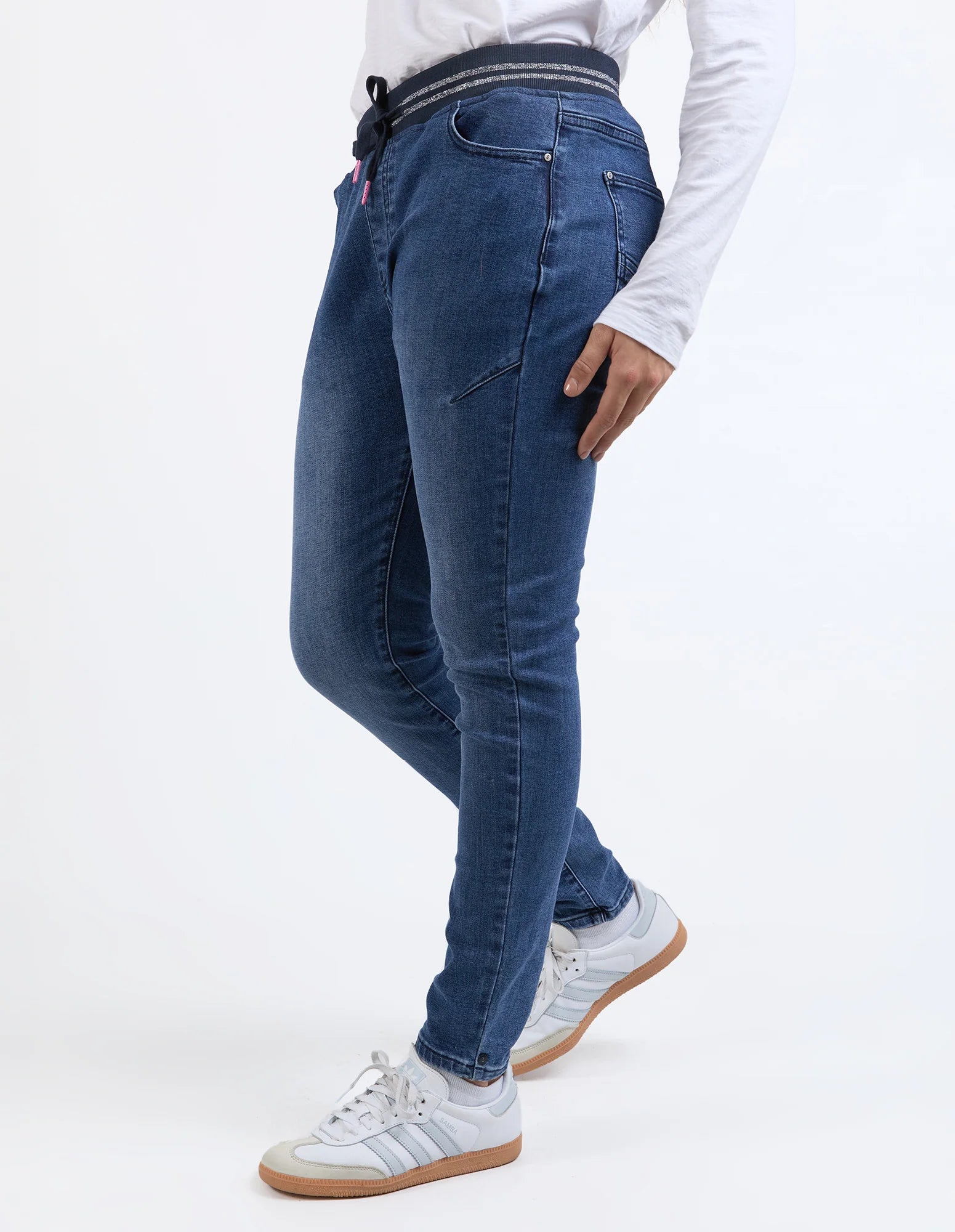 Melody Denim Jogger - Dusty Blue