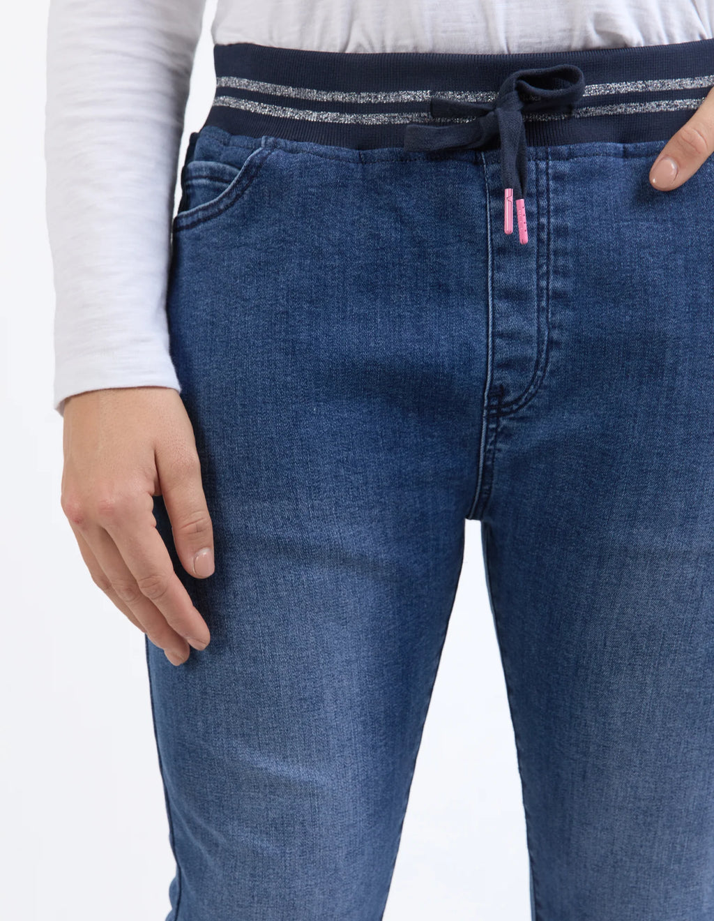 Melody Denim Jogger - Dusty Blue