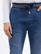 Melody Denim Jogger - Dusty Blue