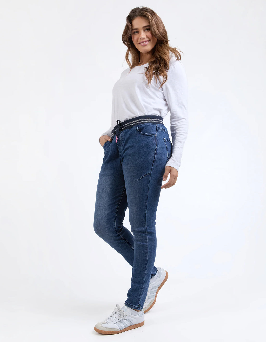 Melody Denim Jogger - Dusty Blue