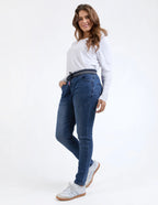 Melody Denim Jogger - Dusty Blue