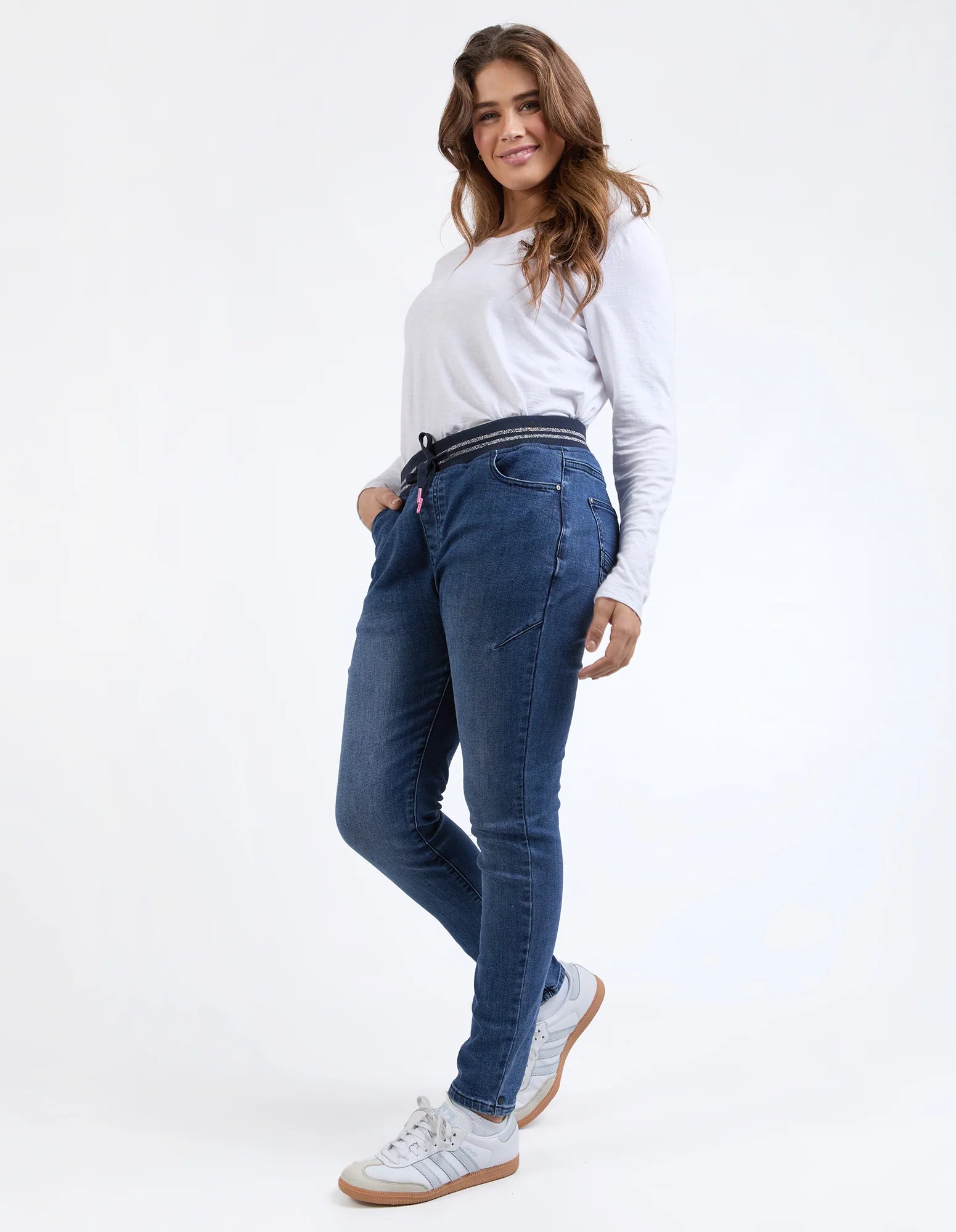 Melody Denim Jogger - Dusty Blue