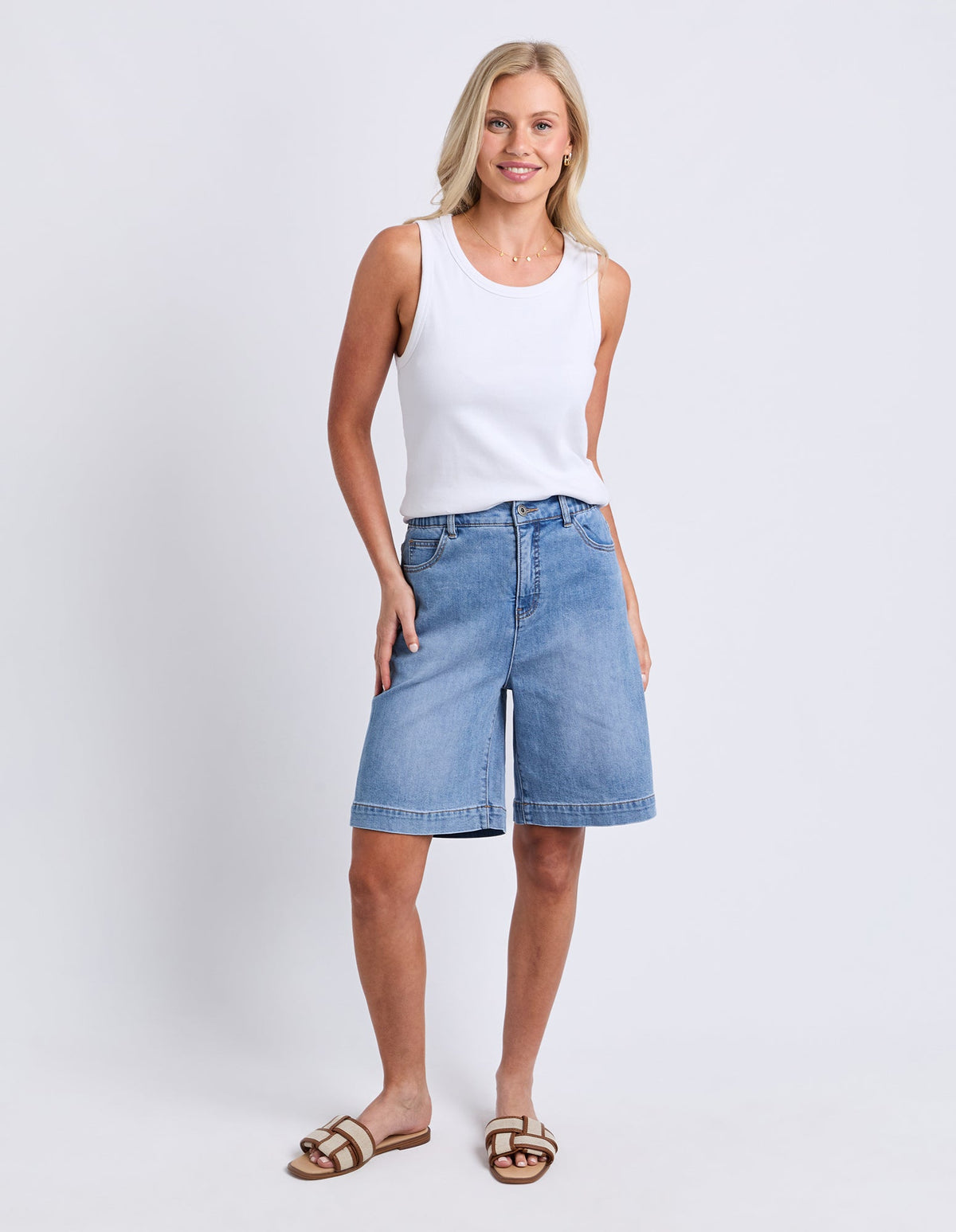 Birdie Long Denim Short