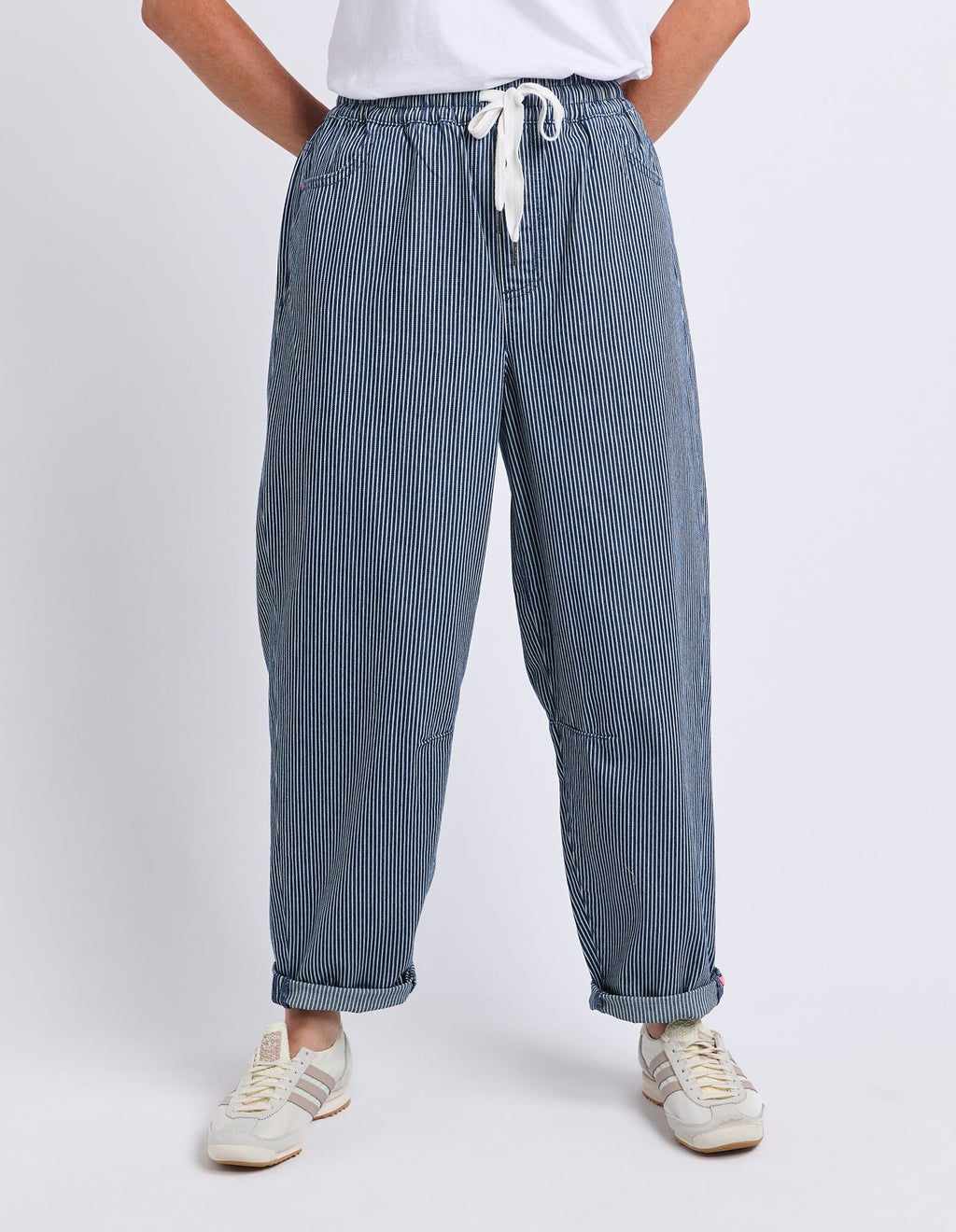 Penny Pinstripe Barrel Jogger