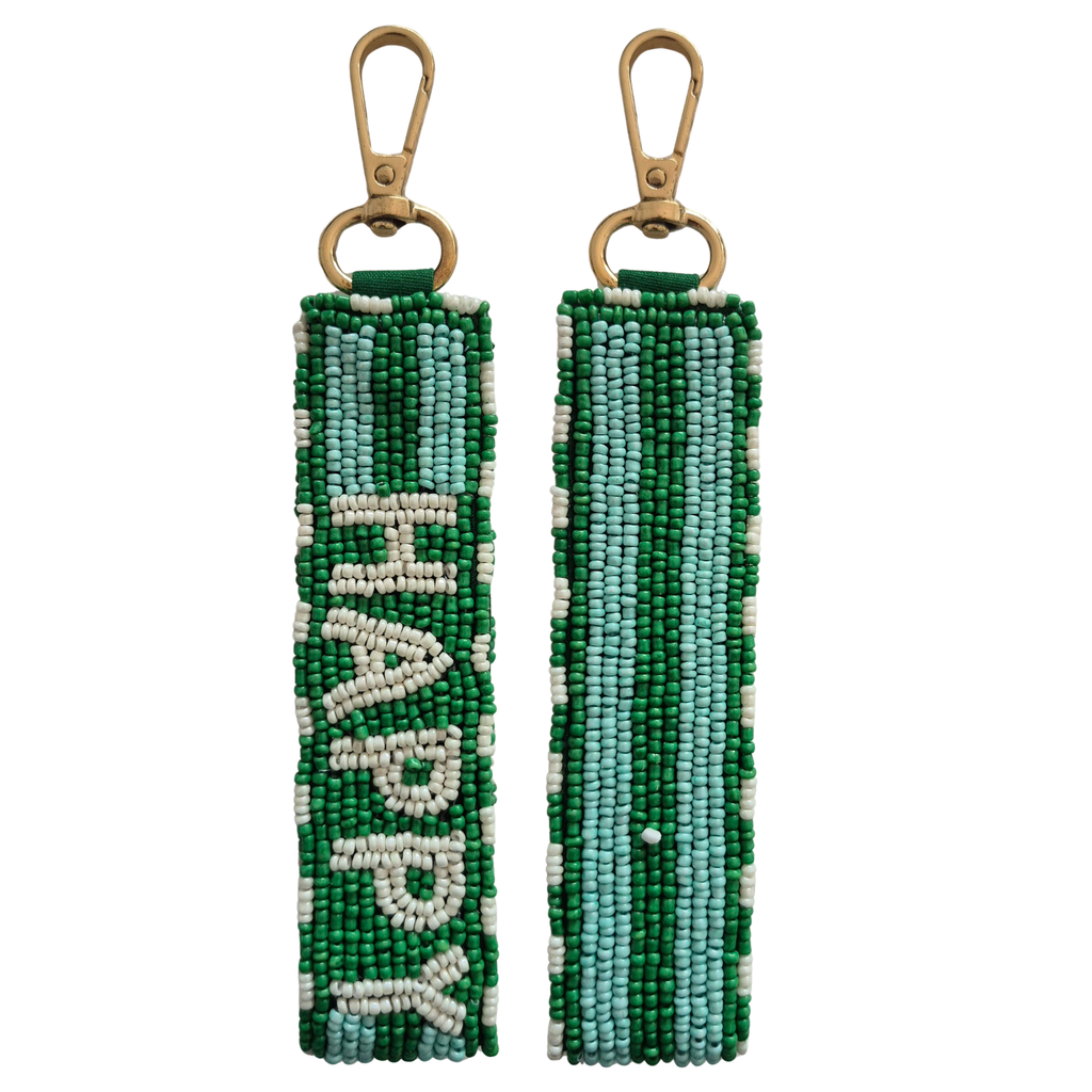 Beaded Happy Keychain