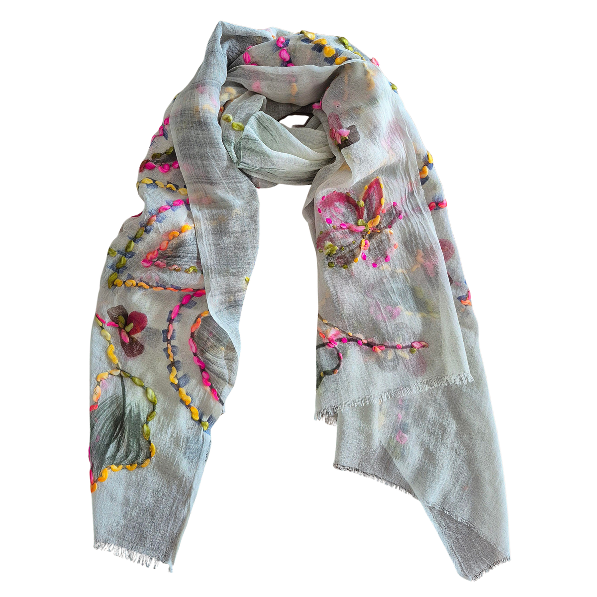 Floral Wool Scarf