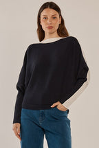 Boatneck Knit Jumper Navy