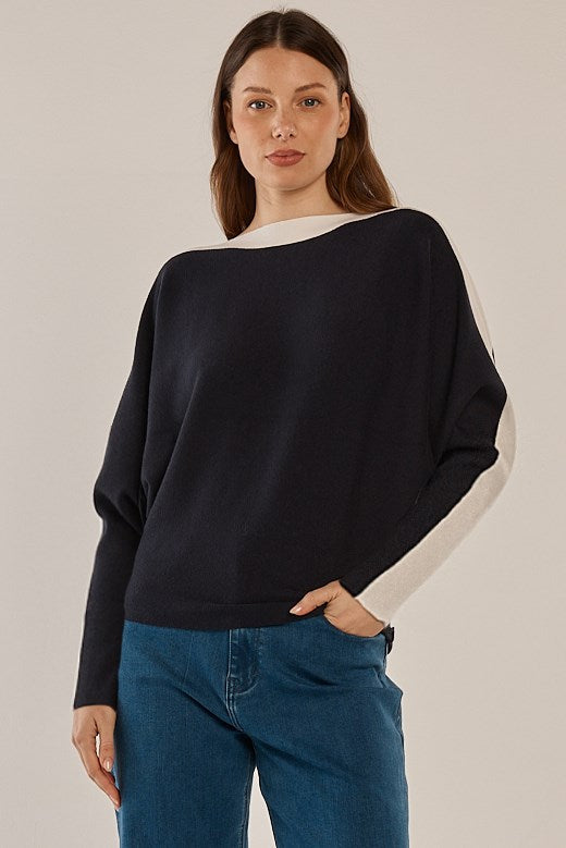 Boatneck Knit Jumper Navy