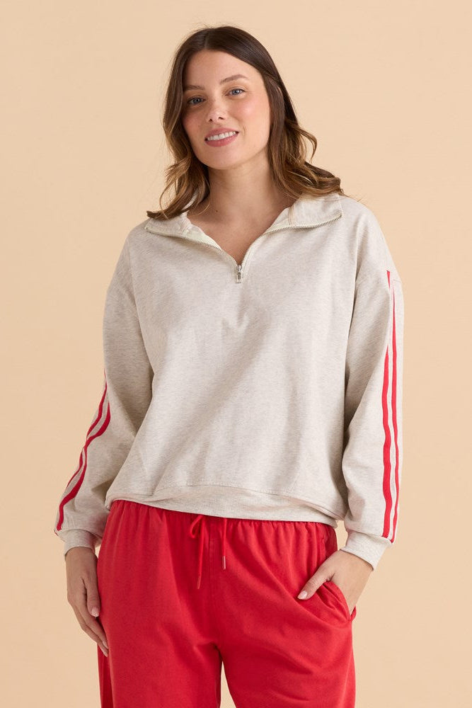 Rocco Quarter Zip Sweatshirt - Grey Marle
