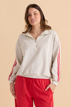 Rocco Quarter Zip Sweatshirt - Grey Marle