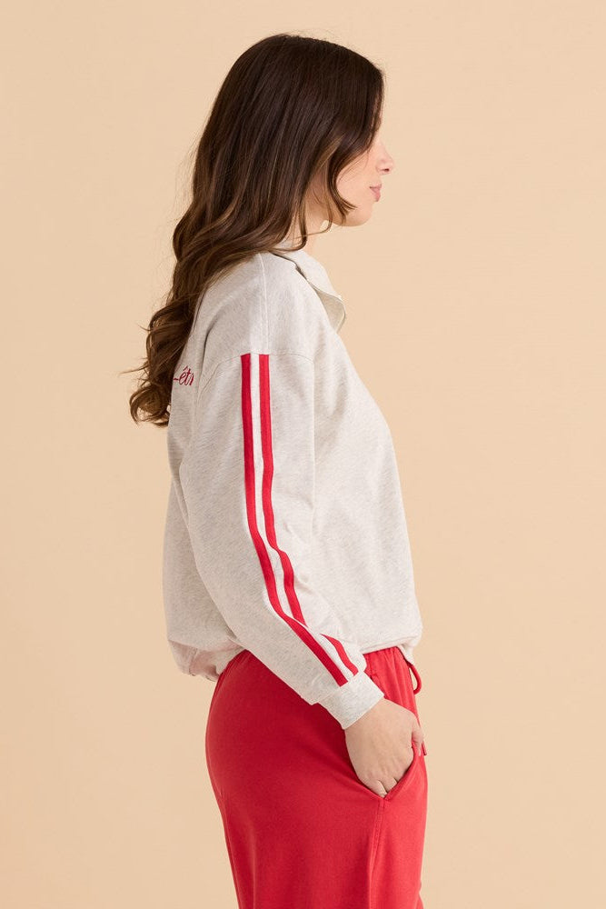 Rocco Quarter Zip Sweatshirt - Grey Marle
