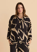 Palmer Puff Shirt - Monochrome Floral Neutral